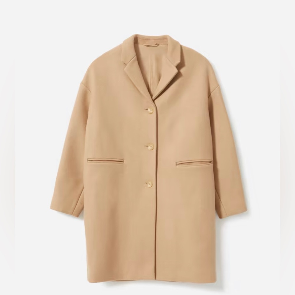 NEW Everlane cocoon coat 16 camel
